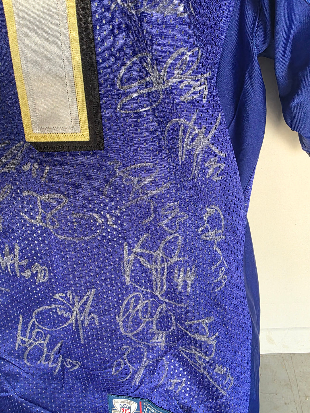 Anquan Boldin Baltimore Ravens 2011-12 Super Bowl Champs Team Signed Game Model Jersey - original photo 7
