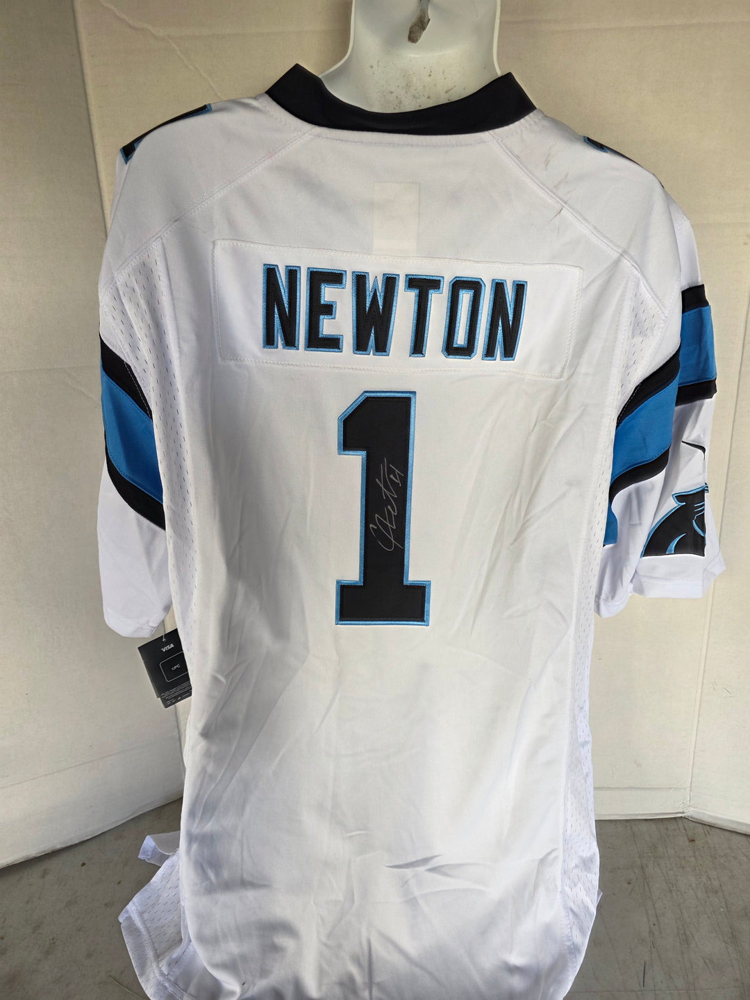 Cam Newton Carolina Panthers Nike XL Game Model Jersey Signed - original photo 2