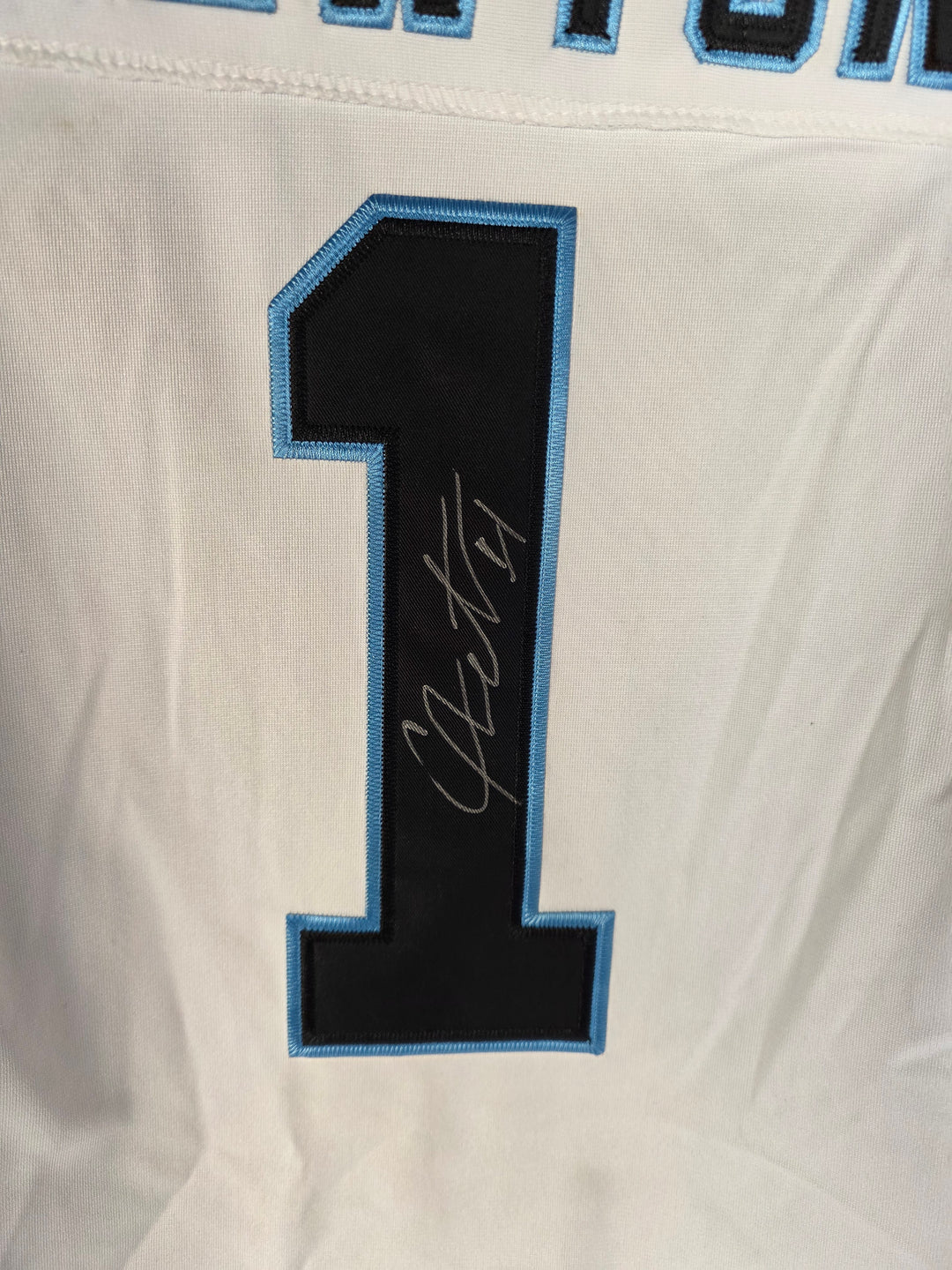Cam Newton Carolina Panthers Nike XL Game Model Jersey Signed - original photo 3