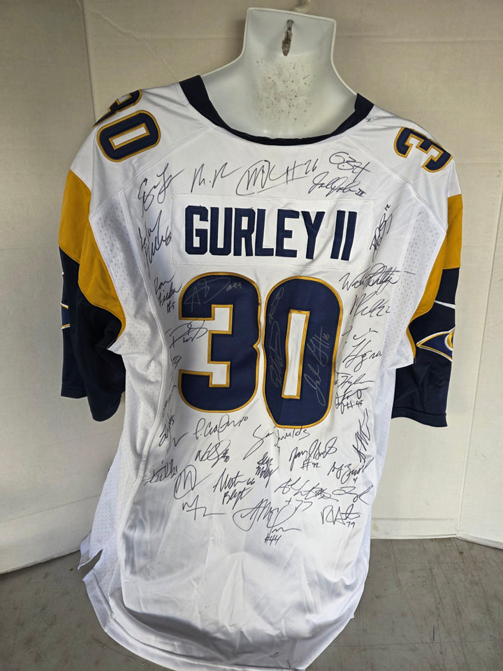 Todd Gurley Los Angeles Rams 2015 Nike XL Game Model Team Signed Jersey - NFC Champs - Aaron Donald Jared Goff - original photo 2