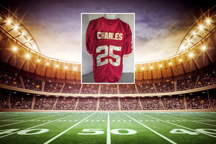 Jamaal Charles Kansas City Chiefs Reebok Size 50 Game Model Jersey Signed - signed full view