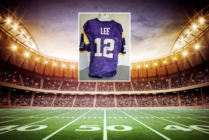 Jarrett Lee 2010-11 LSU Tigers Game Model Jersey Team Signed National Champs