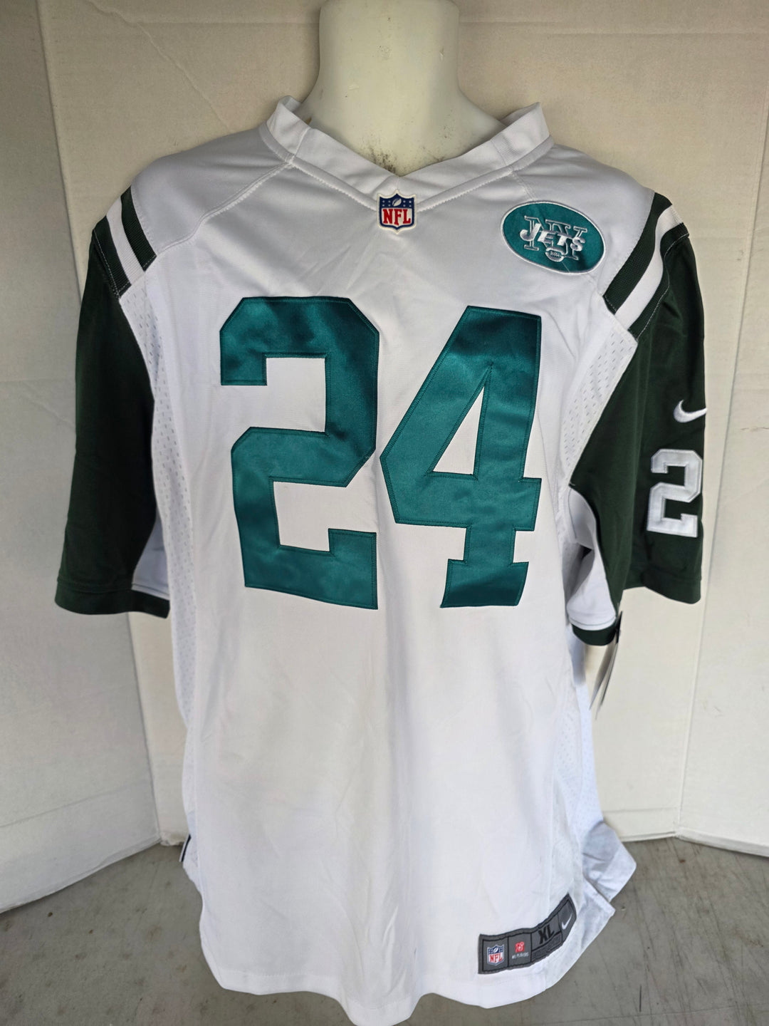 Darrelle Revis New York Jets Nike XL Game Model Jersey Signed - White - original photo 1