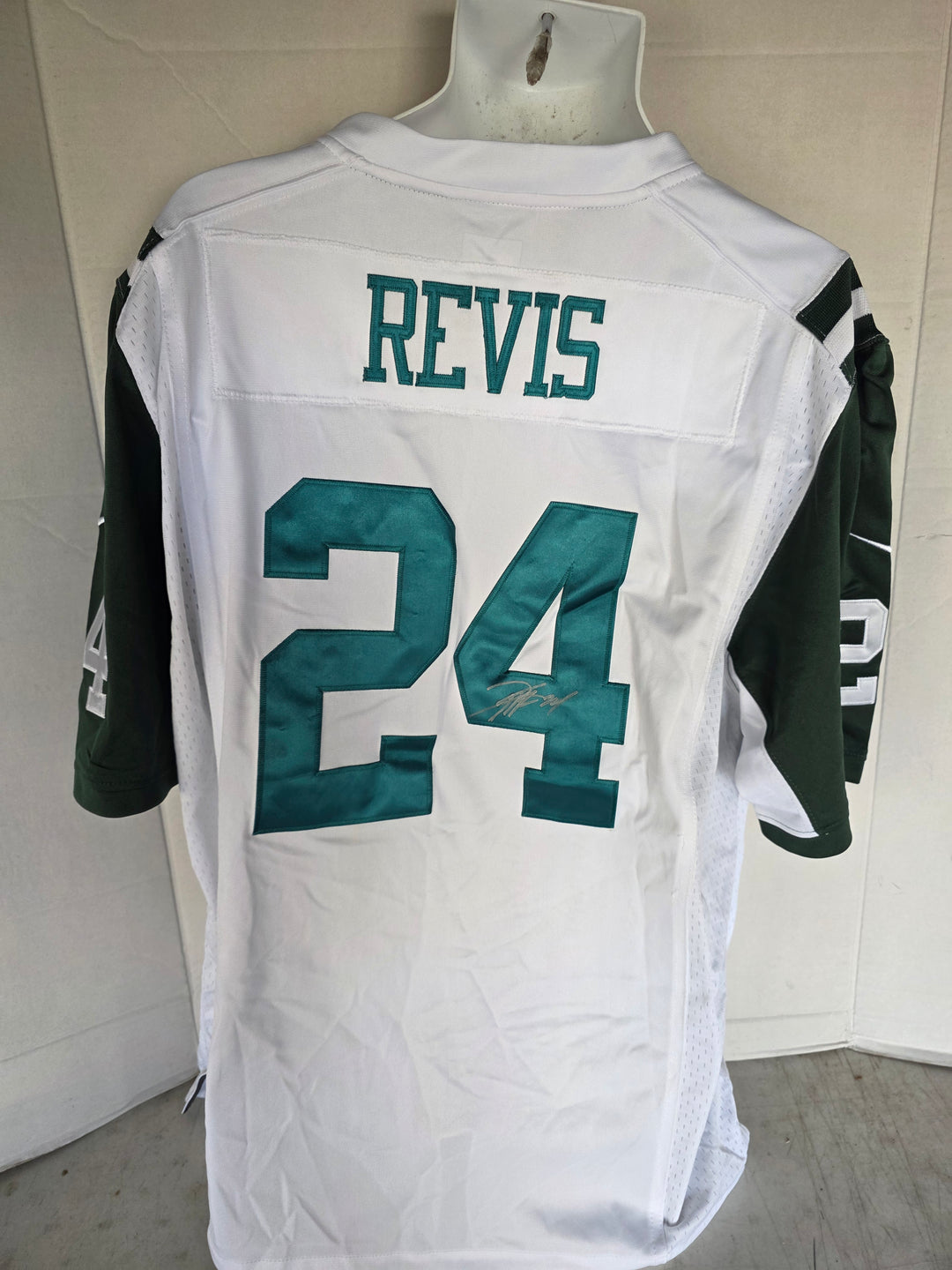 Darrelle Revis New York Jets Nike XL Game Model Jersey Signed - White - original photo 2
