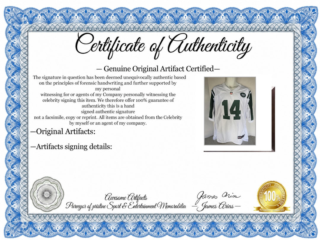 Certificate of Authenticity - Sam Darnold New York Jets Nike XL Jersey Signed
