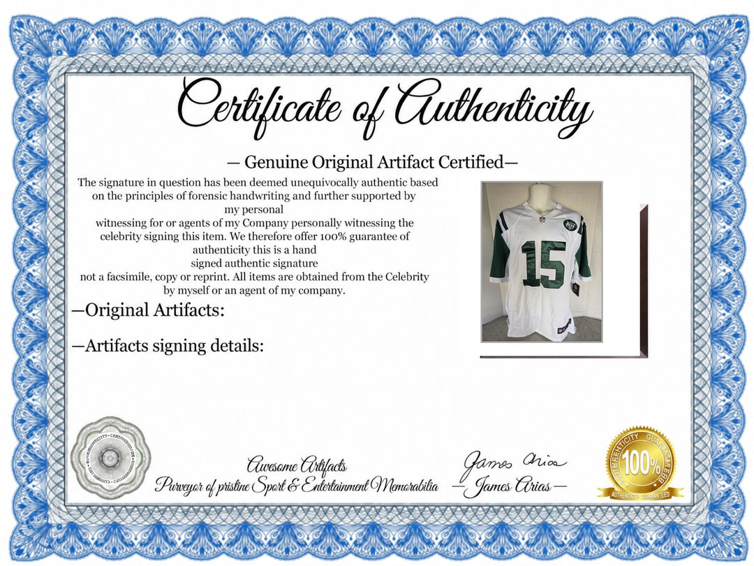 Certificate of Authenticity - Tim Tebow New York Jets Nike XL Game Model Jersey Signed