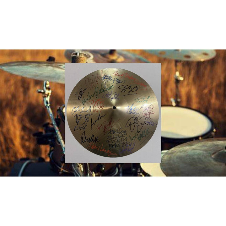 Legendary drummers Ringo Starr Neil Peart Ginger Baker Phil Collins 16-in Cymbal signed with proof