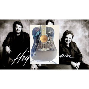 Johnny Cash Waylon Jennings Kris Kristofferson Willie Nelson The Highwaymen Huntington full size acoustic guitar signed with proof