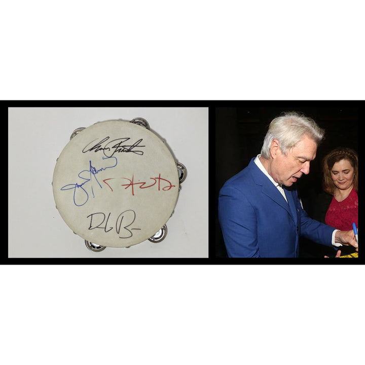 David Byrne Talking Heads 10' tambourine signed with proof