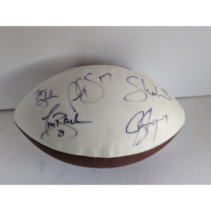 New York Giants Jeremy Shockey Michael Strahan Plexico Burress Tiki Barber Tom Coughlin Eli Manning signed football