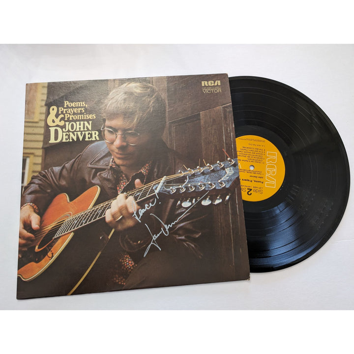 John Denver Poems Prayers and Promises 1971 original LP signed with proof