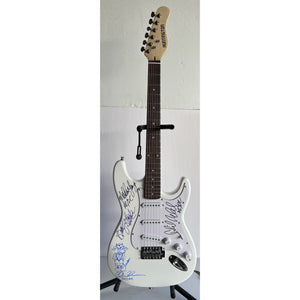 ACDC Angus and Malcolm Young Phil Rudd Brian Johnson Cliff Williams full size Stratocaster electric guitar signed with proof