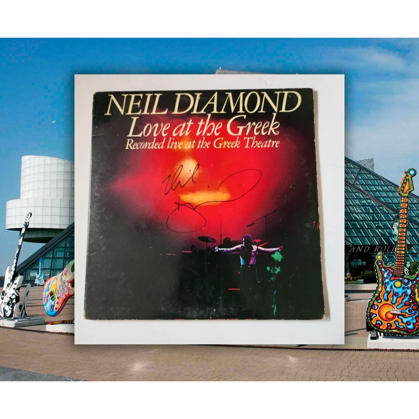 Neil Diamond Love at the Greek LP signed with proof