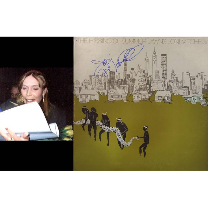 Joni Mitchell  "The Hissing of Summer Lawns" original LP signed with proof.