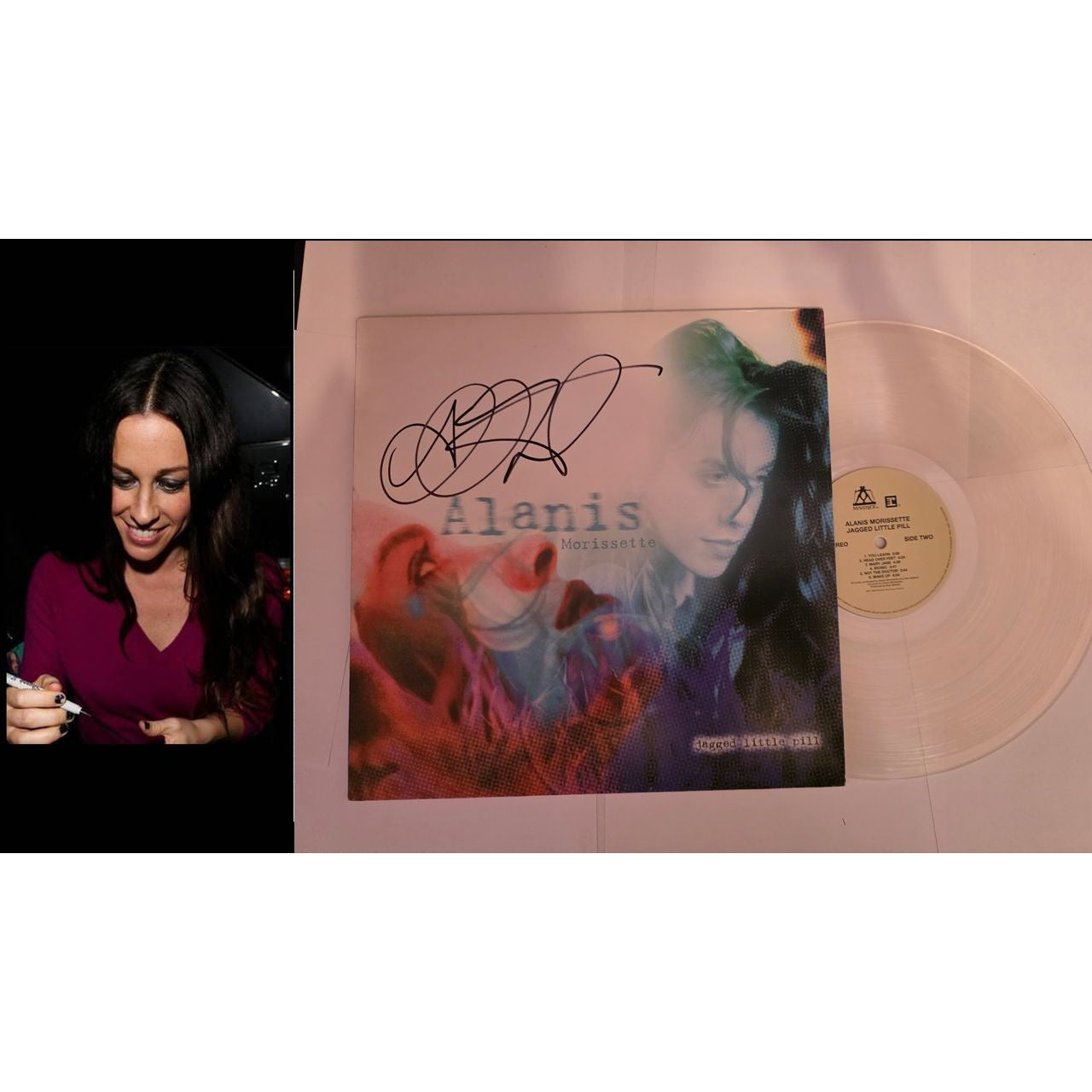 Alanis Morissette 'Jagged Little Pill' original LP signed with proof