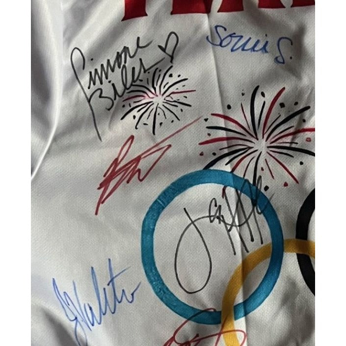 USA 2024 Paris Olympics Gold Medal Winners Simone Biles Stephen Curry LeBron James Scottie Scheffler (13) in all signed with proof