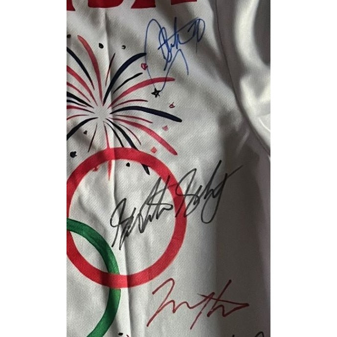 USA 2024 Paris Olympics Gold Medal Winners Simone Biles Stephen Curry LeBron James Scottie Scheffler (13) in all signed with proof