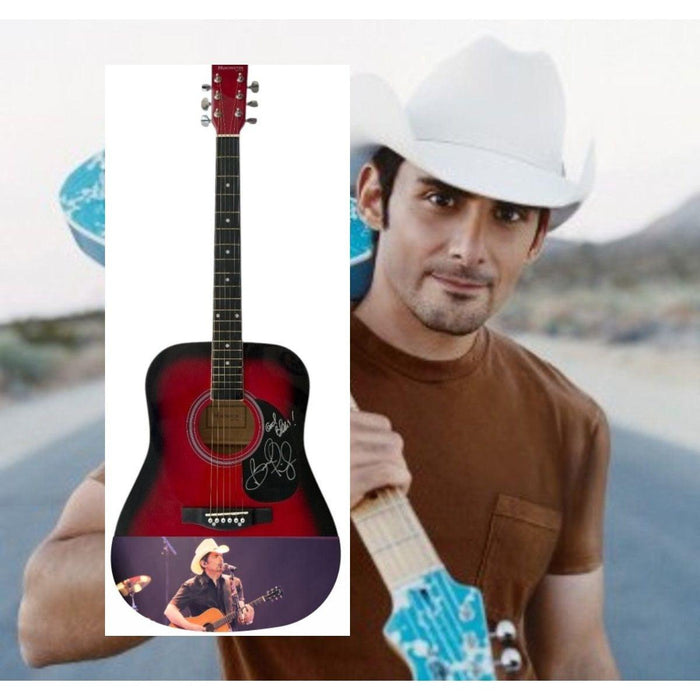 Brad Paisley One of a Kind full size acoustic guitar signed with proof