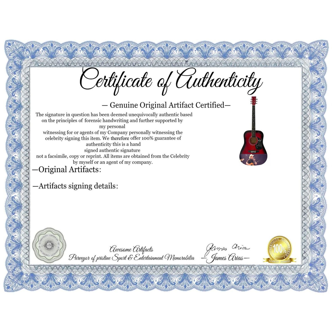 Brad Paisley One of a Kind full size acoustic guitar signed with proof.