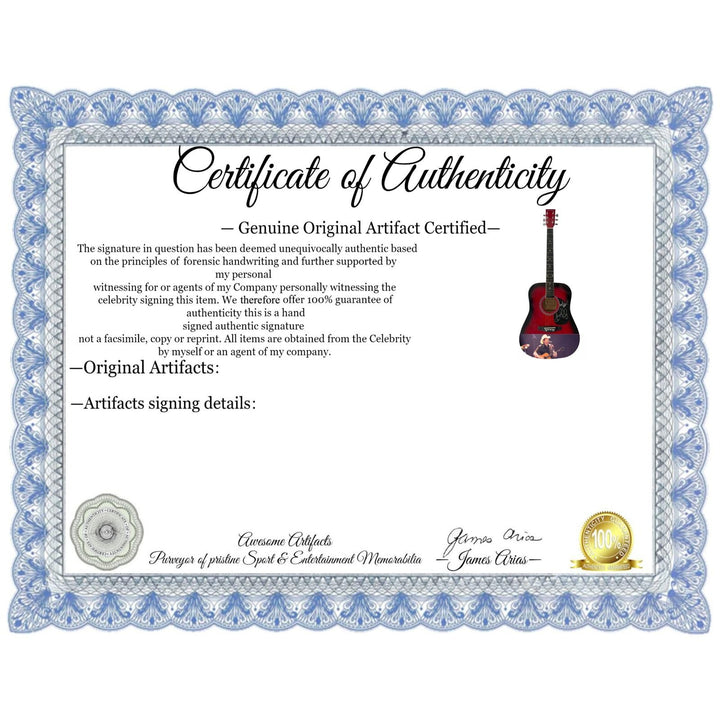 Brad Paisley One of a Kind full size acoustic guitar signed with proof.