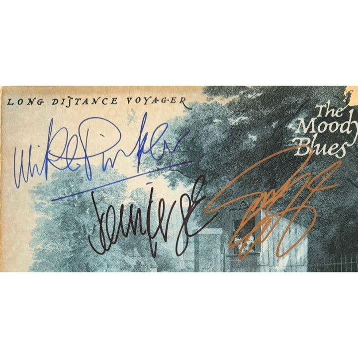The Moody Blues "Long Distance Voyager" LP signed with proof.