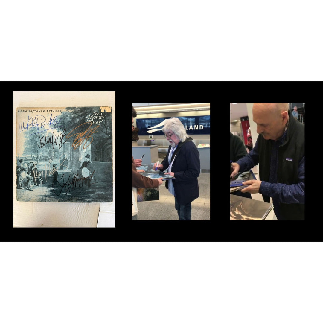The Moody Blues "Long Distance Voyager" LP signed with proof.