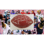 Load image into Gallery viewer, Bart Starr, John Elway, Joe Montana 15 NFL Hall of Fame quarterbacks NFL game football signed with proof with free case
