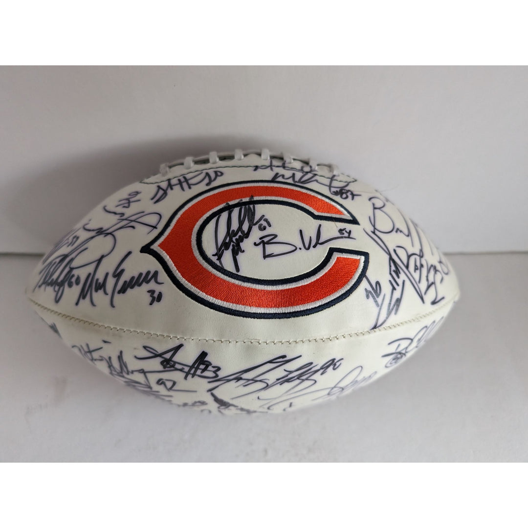 Chicago Bears Brian Urlacher Rex Grossman Lovie Smith NFC champions team signed football