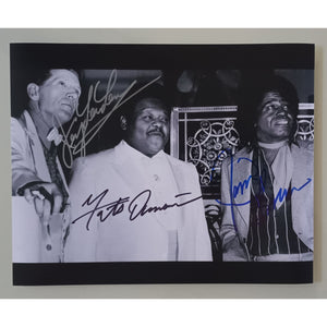 Jerry Lee Lewis Fats Domino and James Brown 8x10 photograph signed with proof