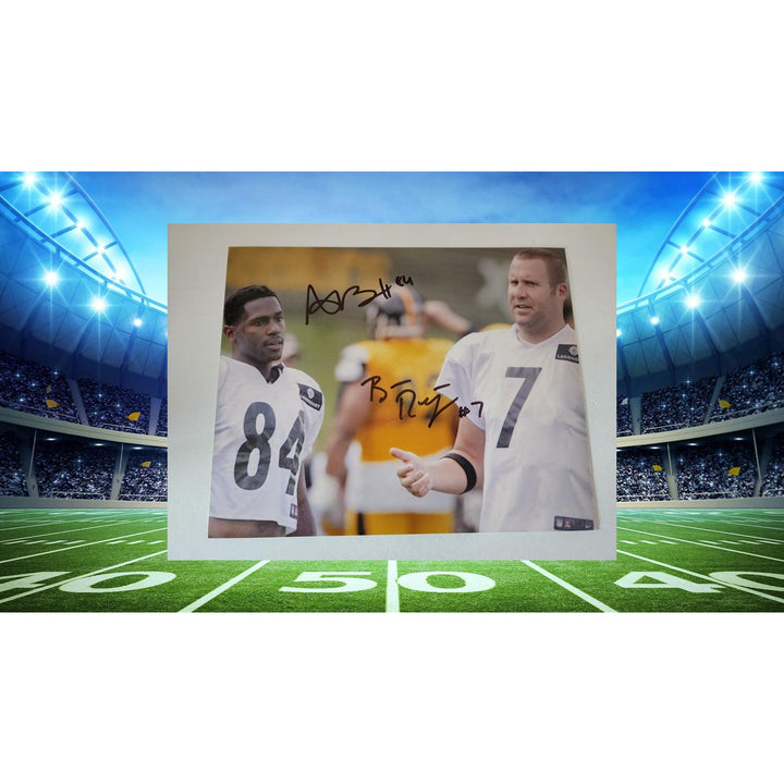 Pittsburgh Steelers Ben Roethlisberger Antonio Brown 8x10 photo signed