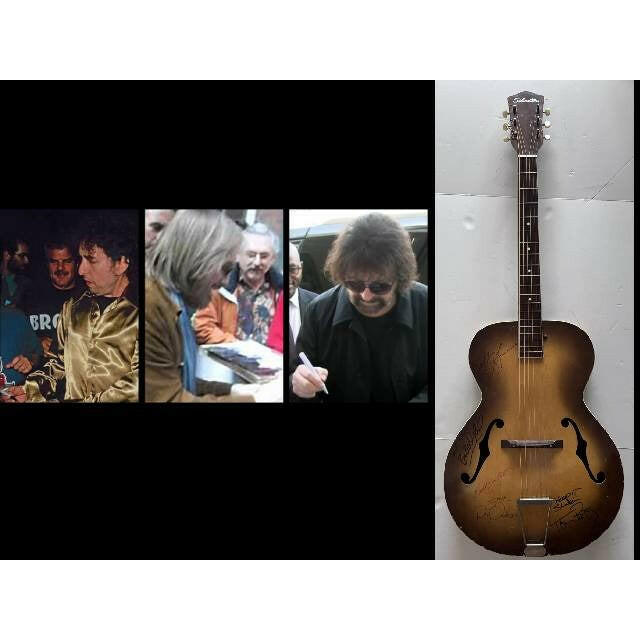 Roy Orbison, George Harrison, Tom Petty, Bob Dylan, Jeff Lynne, The Traveling Wilburys One-of-a-Kind vintage guitar signed
