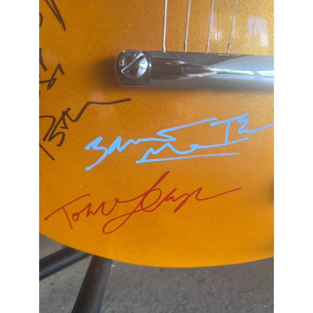 Tom Petty Mike Campbell the Heartbreakers gold Les Paul signed with proof Awesome Artifacts