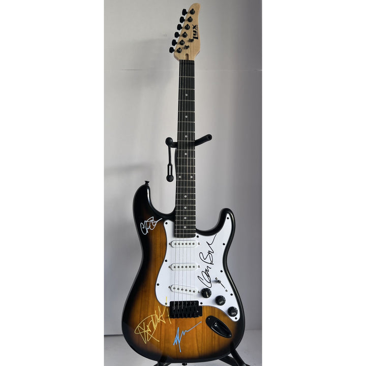 Deborah Harry Blondie band stratocaster electric guitar tobbaco full size signed whit poof