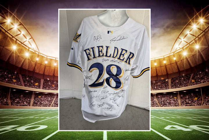 Milwaukee Brewers Prince Fielder Francisco Rodriguez team signed jersey hero
