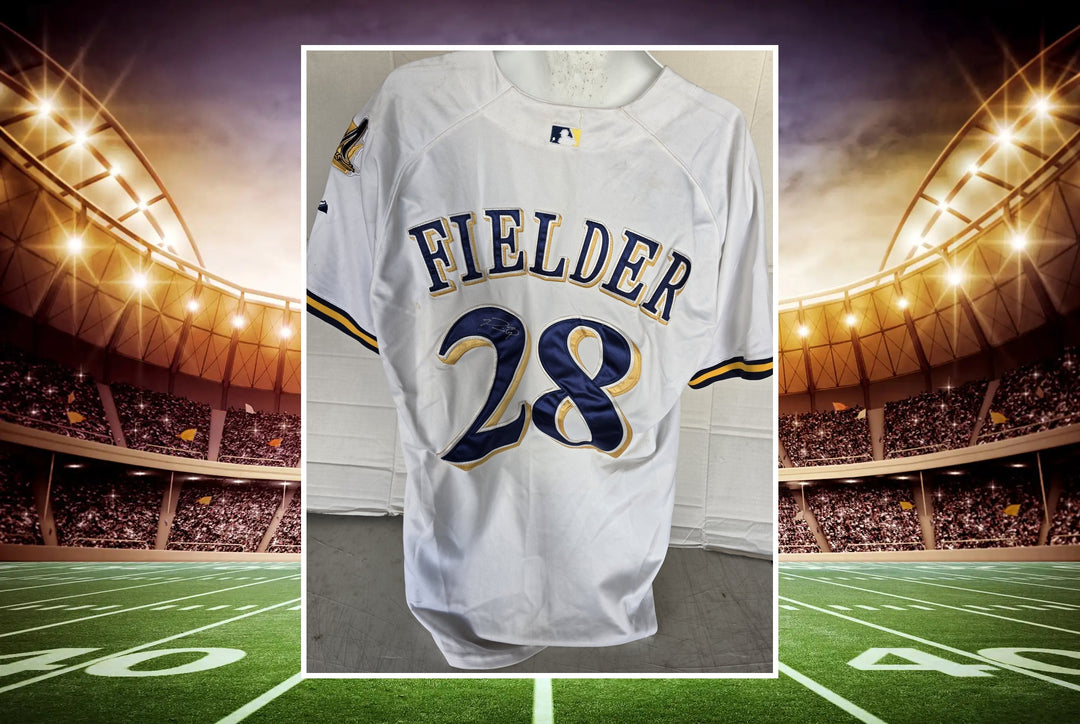Prince Fielder Milwaukee Brewers signed jersey hero