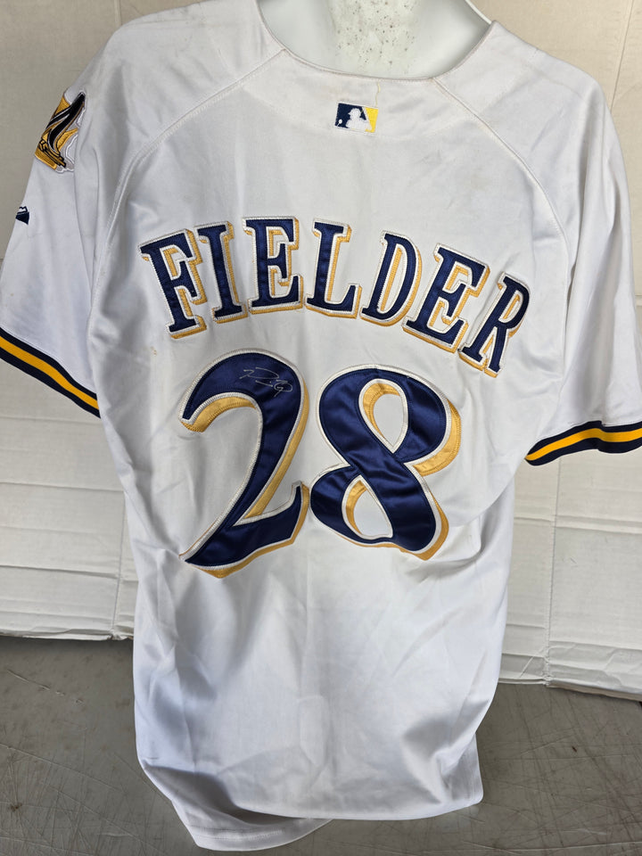 Prince Fielder Milwaukee Brewers jersey back signed