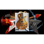 Load image into Gallery viewer, AC/DC Angus Young Brian Johnson Malcolm Young Phil Rudd Les Paul electric guitars signed with proof
