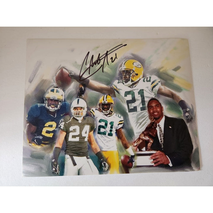 Charles Woodson University of Michigan Green Bay Packers NFL Hall of Famer 8x10 photo signed