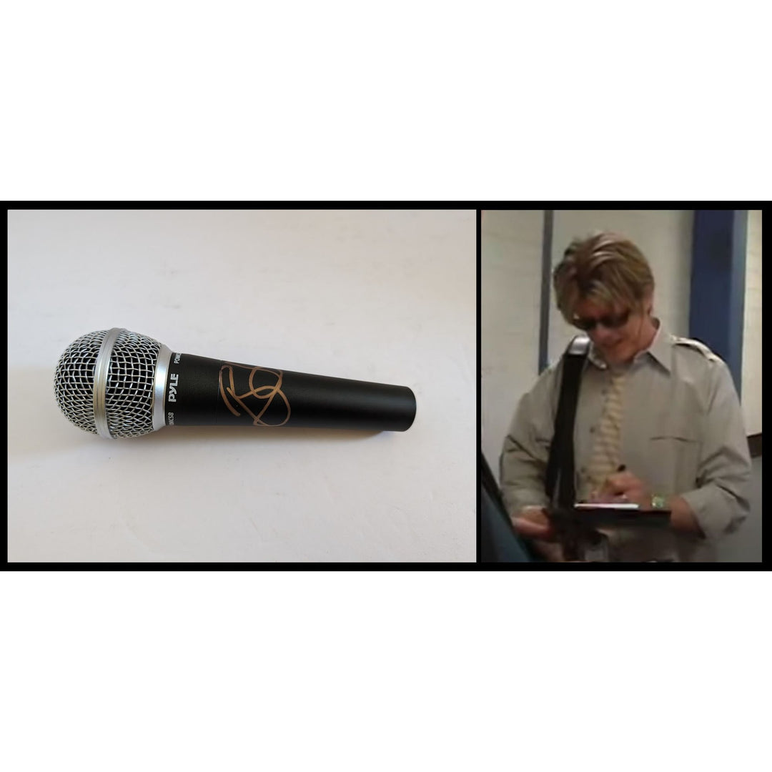 David Bowie microphone signed with proof