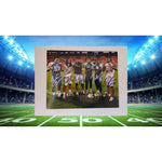Load image into Gallery viewer, University of Miami Ray Lewis Frank Gore Andre Johnson Brandon Meriwether John Beason 8x10 photo signed
