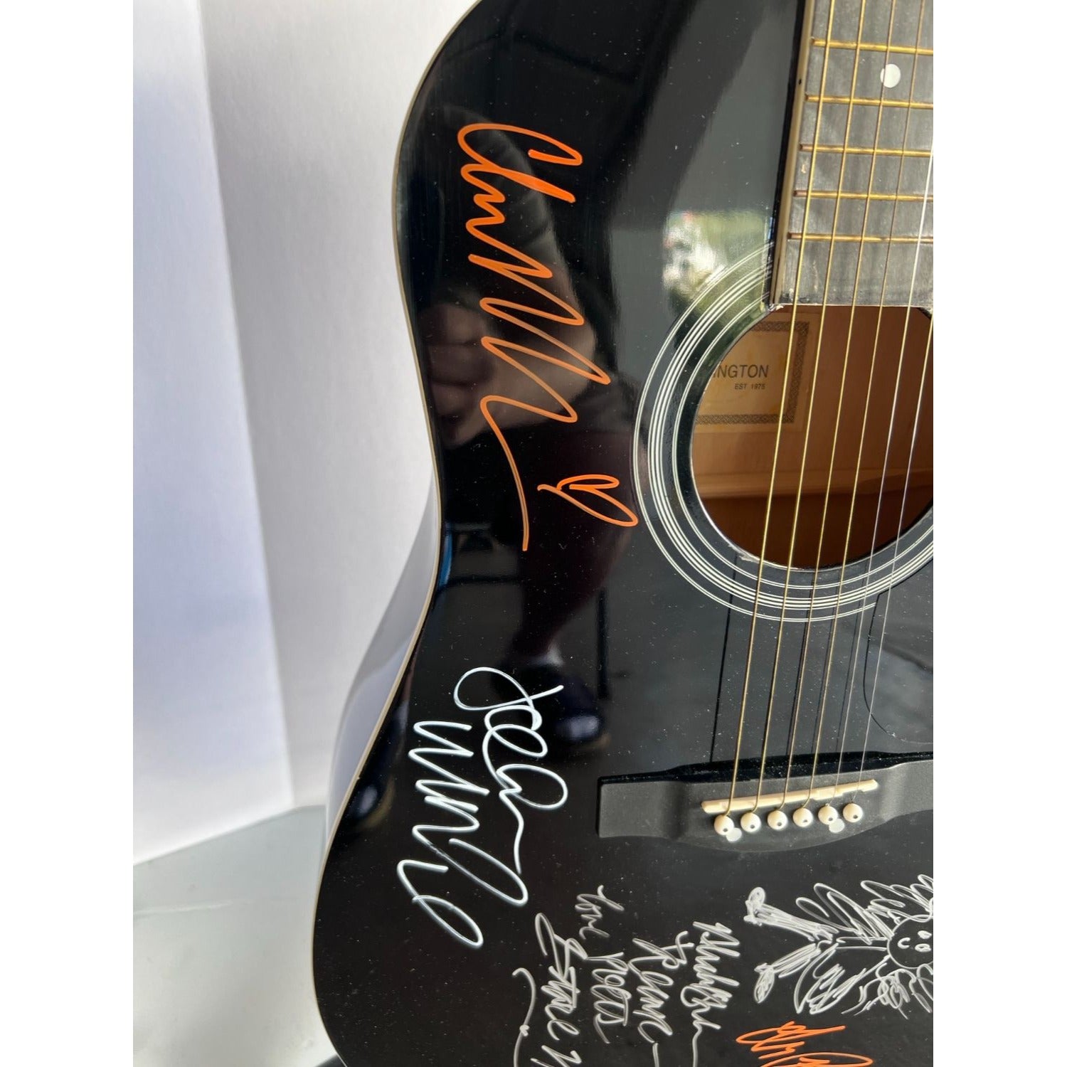 Stevie Nicks Peter Green Mick Fleetwood John and Christy McVie Lindsay Buckingham Fleetwood Mac full size acoustic guitar signed with proof