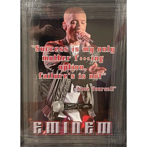 Marshall Mathers Eminem Slim Shady signed and framed 27'x19 microphone with proof