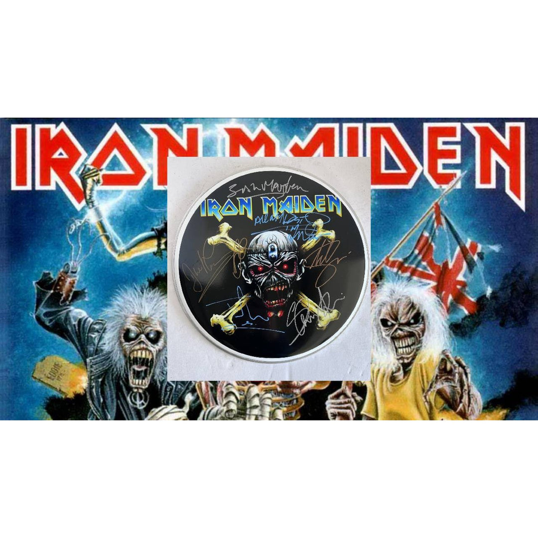 Iron Maiden one-of-a-kind drumhead signed with proof