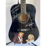 Load image into Gallery viewer, Dolly Parton and Kenny Rogers  one of a kind full size acoustic guitar signed and inscribed &quot;I will always Love You&quot; with photo proof
