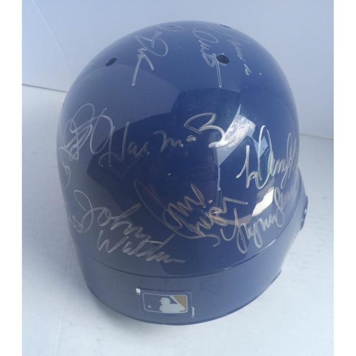 Kansas City Royals George Brett Brett saberhagen Willie Wilson World Series champions team signed batting helmet