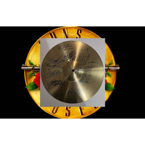 Guns n' Roses Slash, Axl Rose, Duff, Steven Adler, Matt Sorum, Izzy Stradlin, Gilby Clark one-of-a-kind cymbal signed with proof