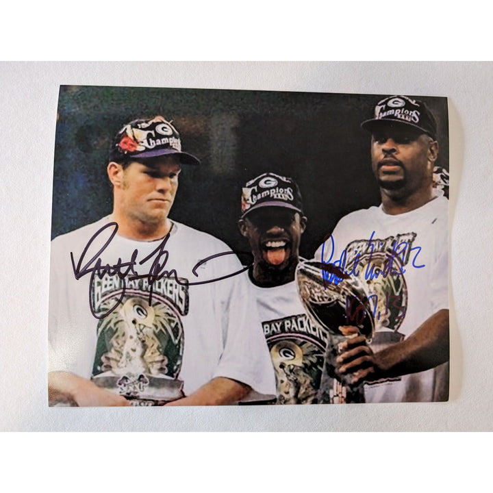 Green Bay Packers Reggie White and Brett Favre 8x10 photo signed with proof