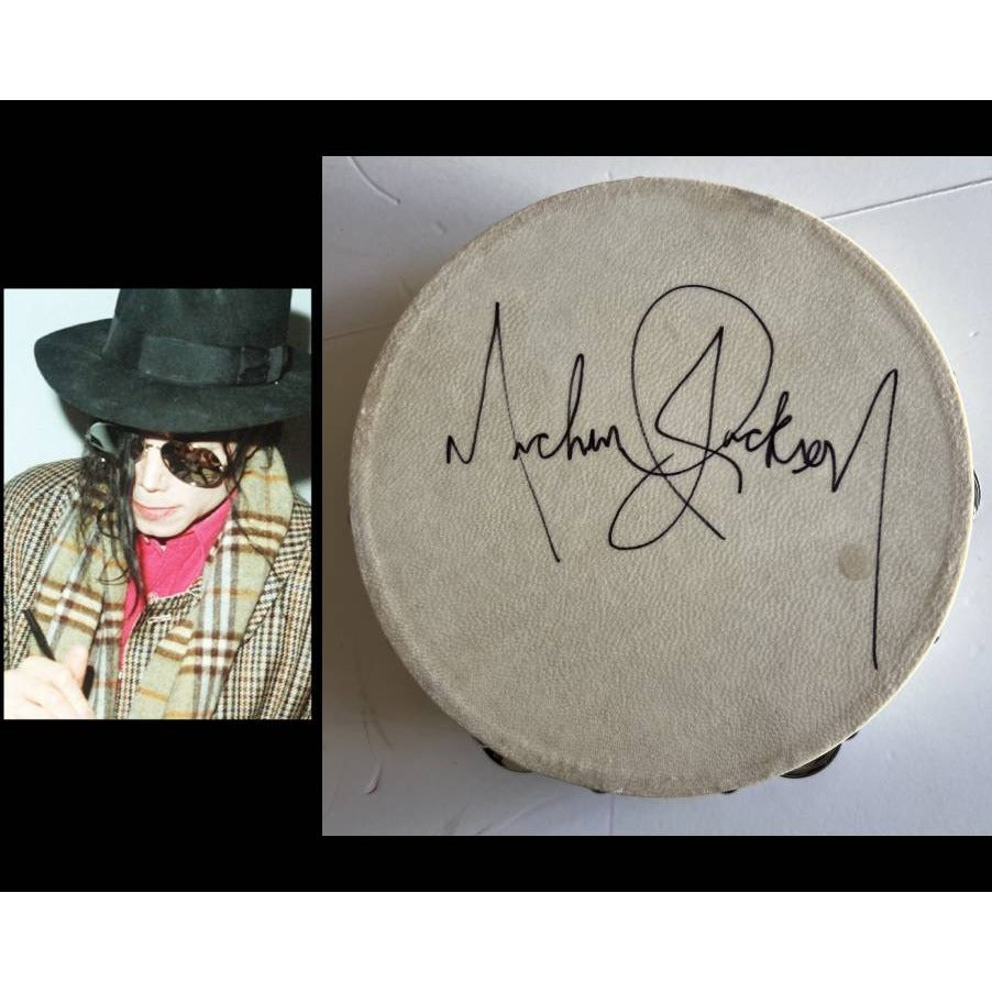 Michael Jackson tambourine signed with proof