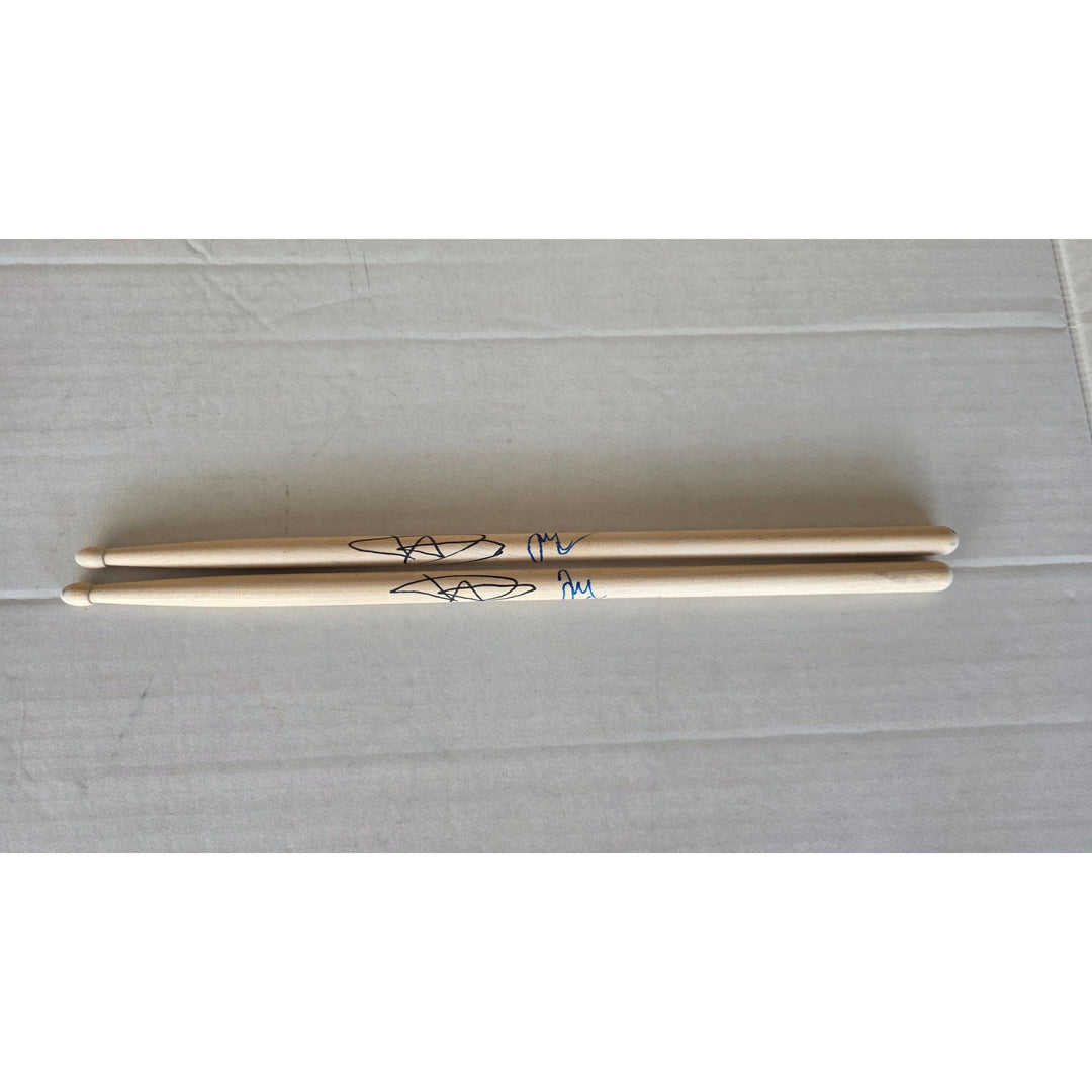 Taylor Hawkins David Grohl Foo Fighters Drumsticks signed with proof.
