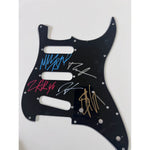 Load image into Gallery viewer, Avenged Sevenfold M. Shadows, Zacky Vengeance, Synyster Gates, Johnny Christ, Brooks Wackerman electric guitar pickguard signed with proof
